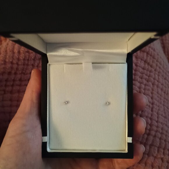 Micro Diamond Stud Earrings - Picture 2 of 2